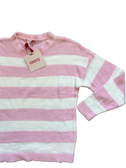 Maglioncino righe effetto peluche