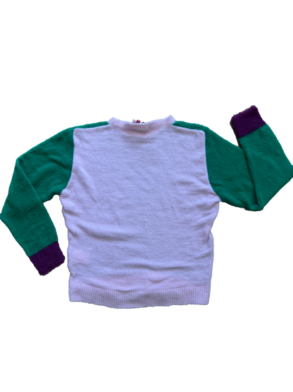 Maglioncino tricolore effetto peluche