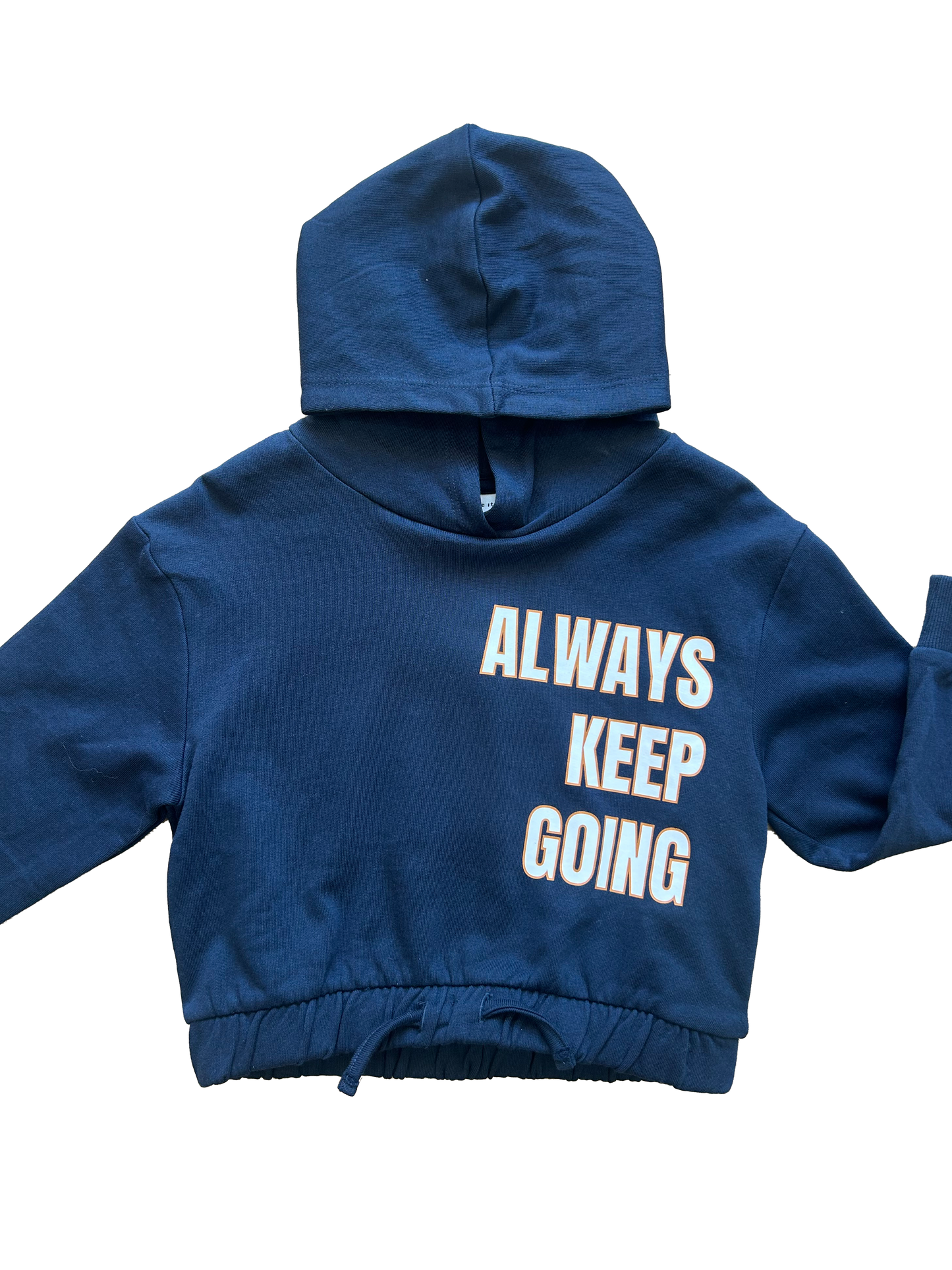 Felpa crop con cappuccio blu