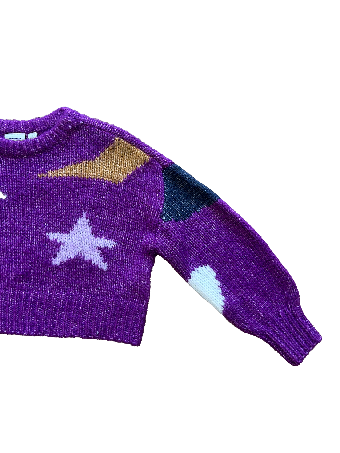 Maglioncino crop fantasia viola