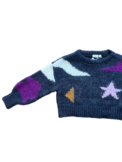 Maglioncino crop fantasia lavagna