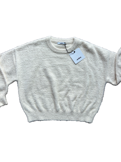 Maglioncino peluche panna