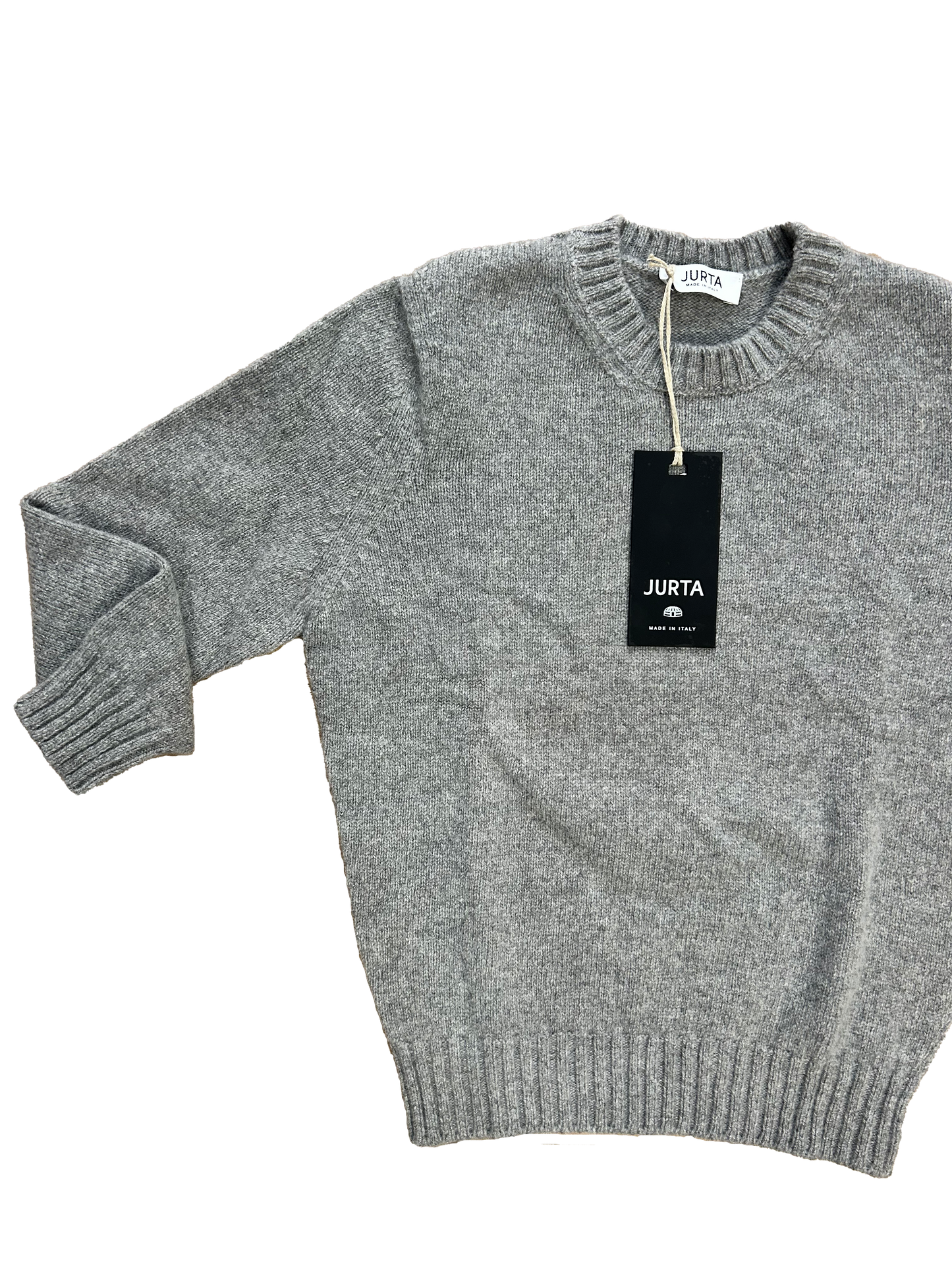 Maglioncino Jurta girocollo grigio lana merino e cachemire