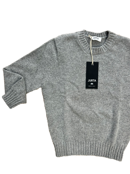 Maglioncino Jurta girocollo grigio lana merino e cachemire