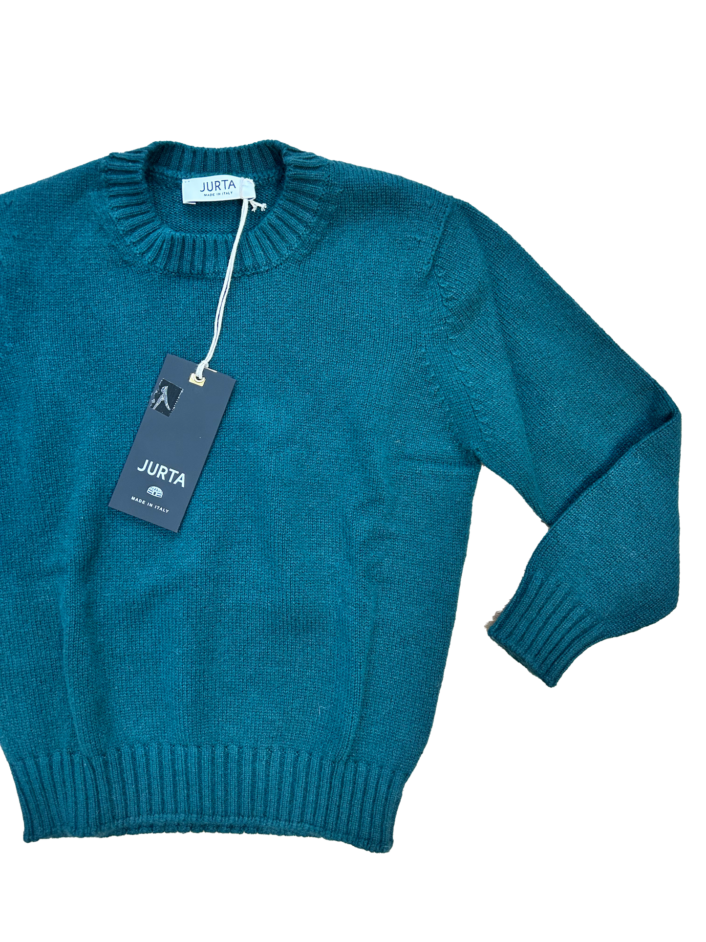 Maglioncino Jurta girocollo verde inglese lana merino e cachemire