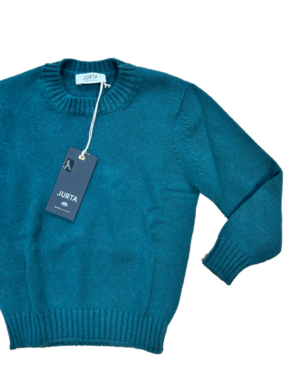 Maglioncino Jurta girocollo verde inglese lana merino e cachemire