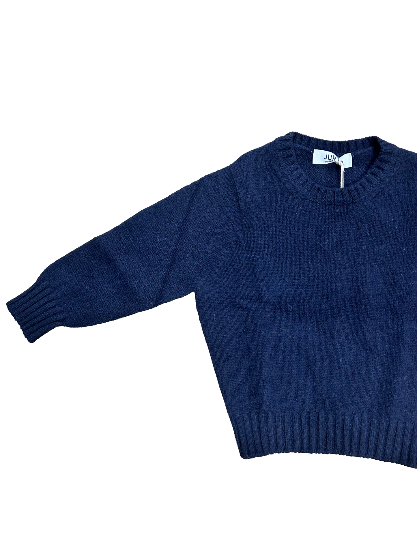 Maglioncino Jurta girocollo blu lana merino e cachemire