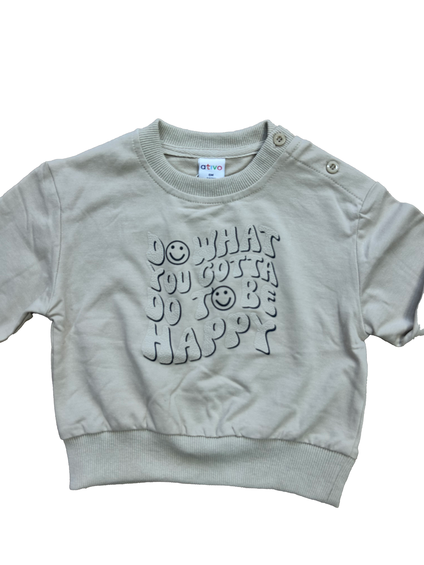 Felpa stampa smile beige