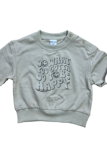 Felpa stampa smile beige