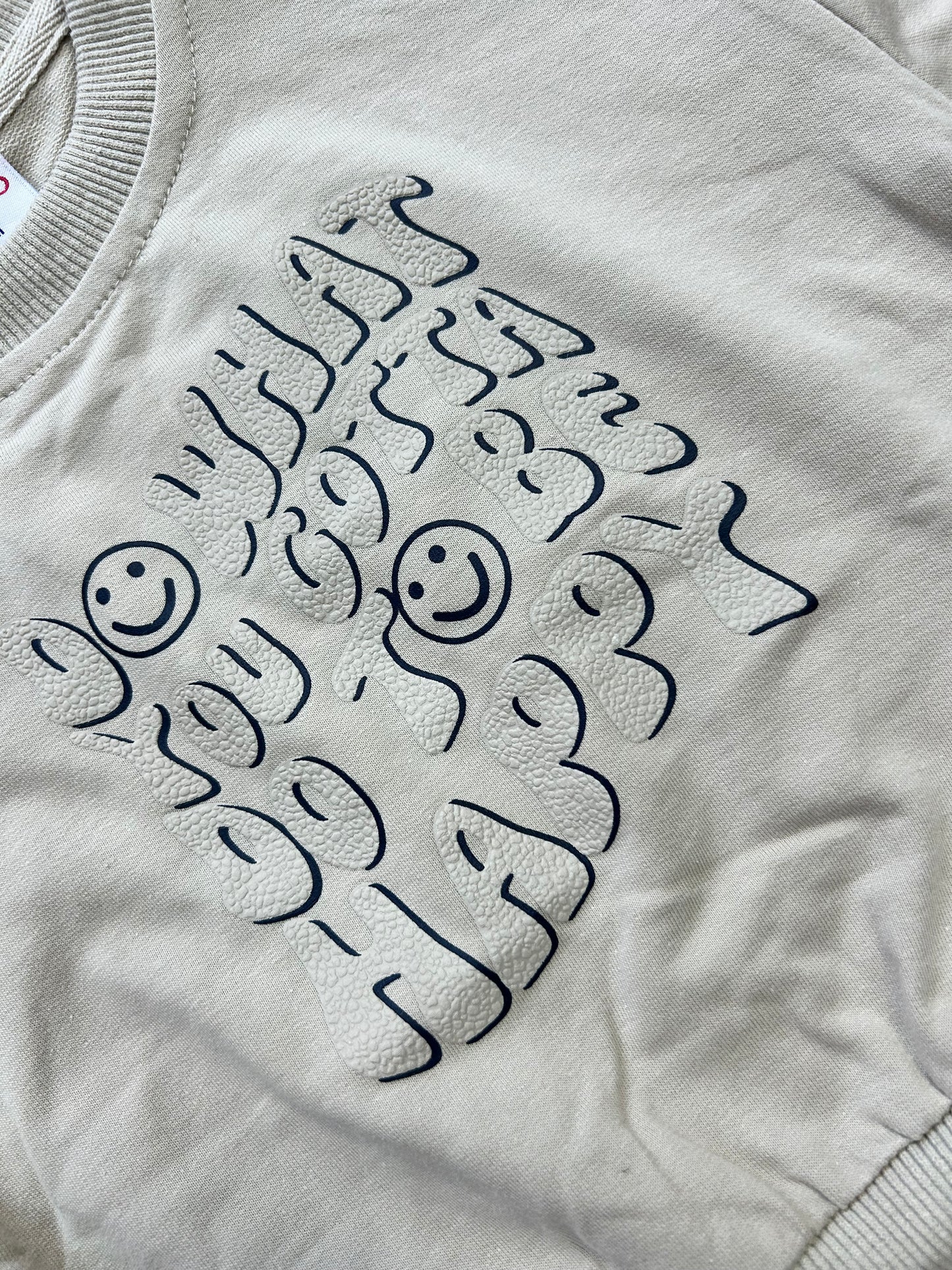 Felpa stampa smile beige