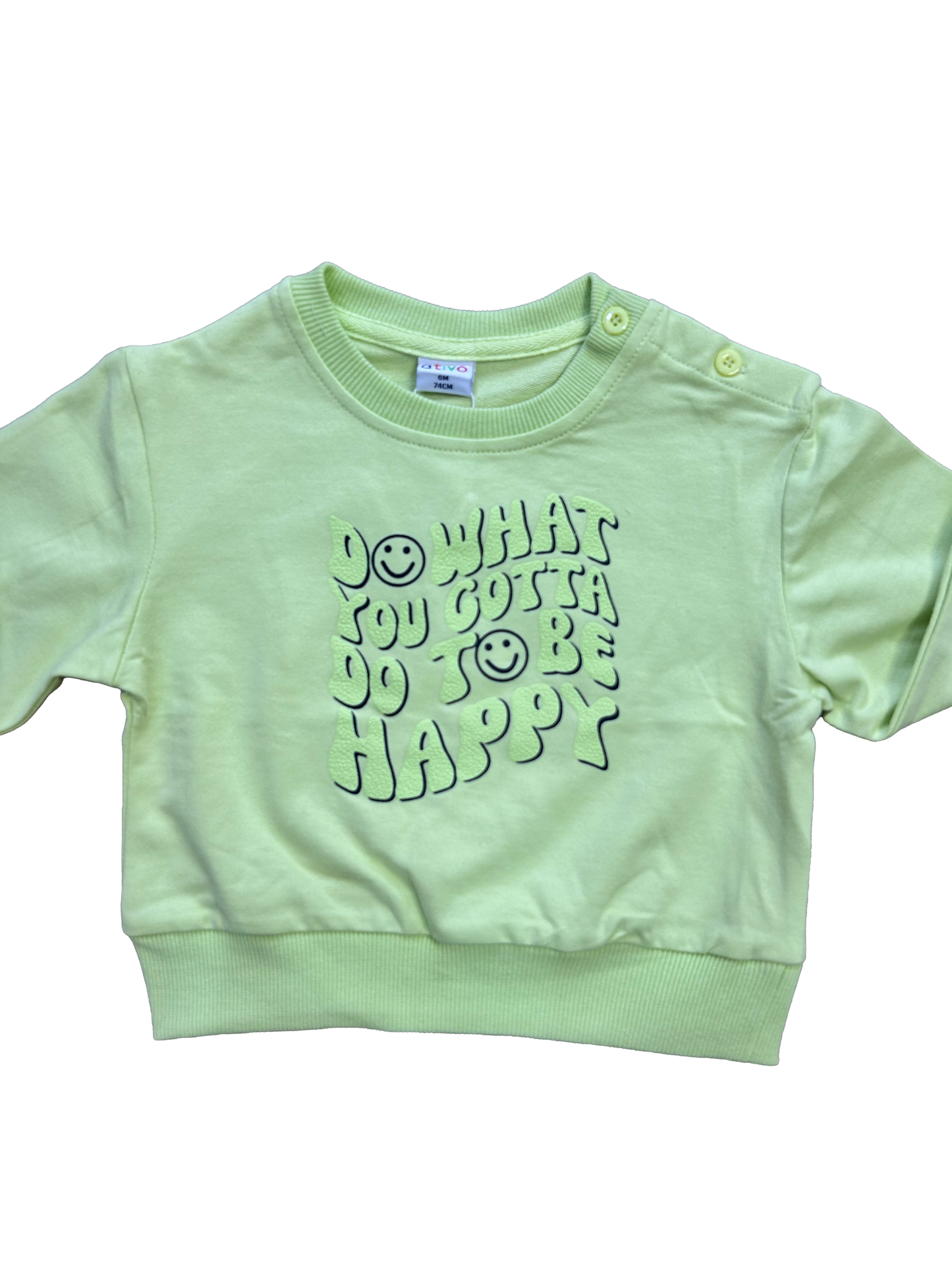 Felpa stampa smile verde