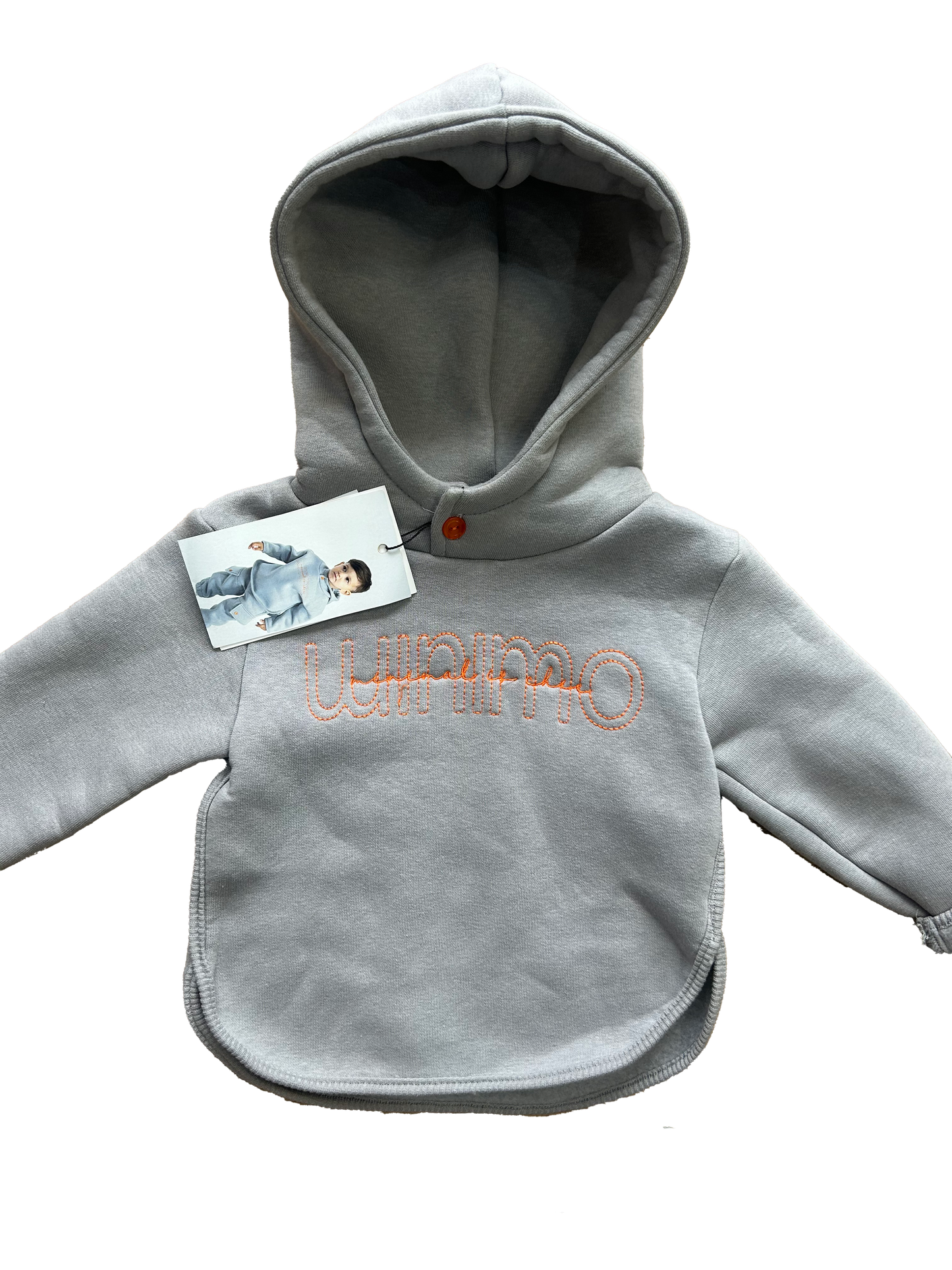 Tuta grigia con dettagli arancio