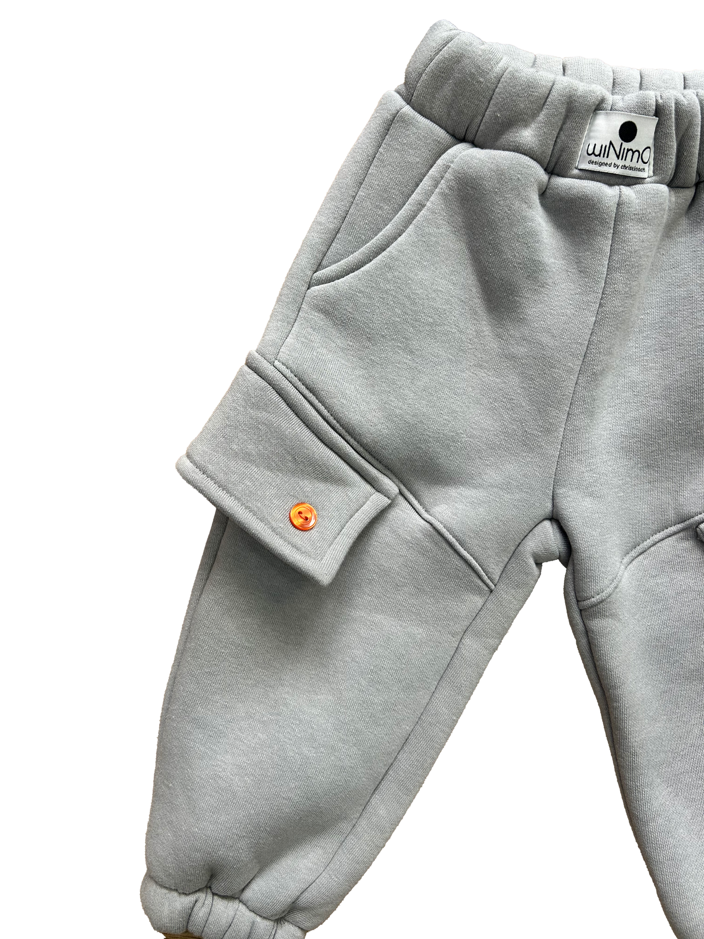 Tuta grigia con dettagli arancio