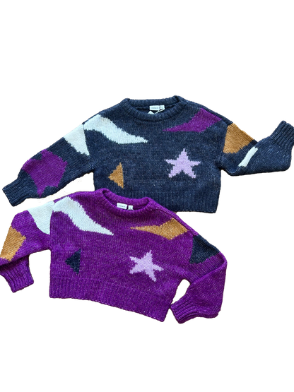 Maglioncino crop fantasia lavagna