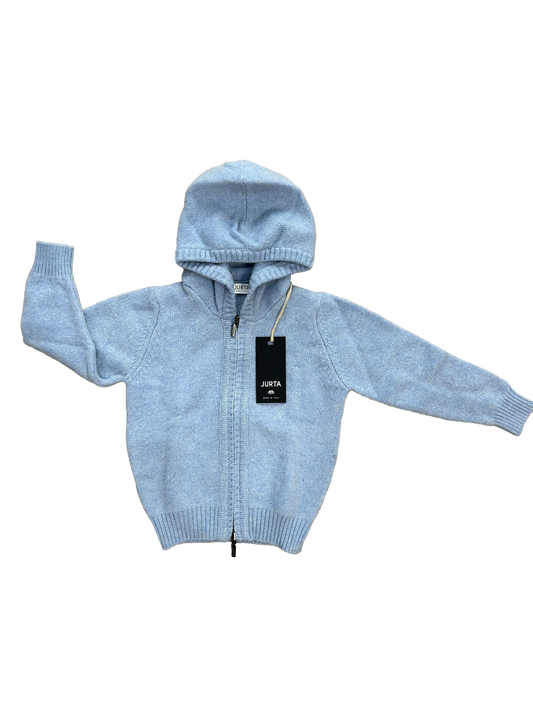 maglioncino jurta azzurro in lana e cashmere per bambino