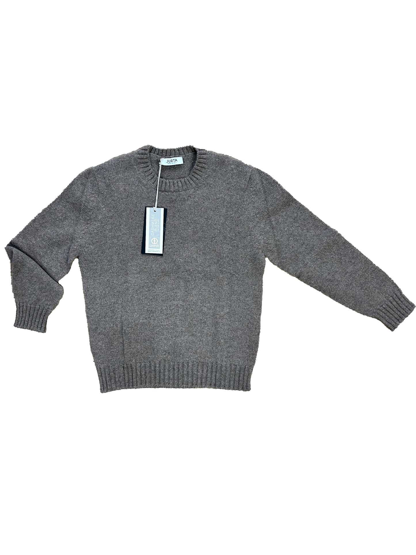 Maglioncino Jurta girocollo tortora lana merino e cachemire
