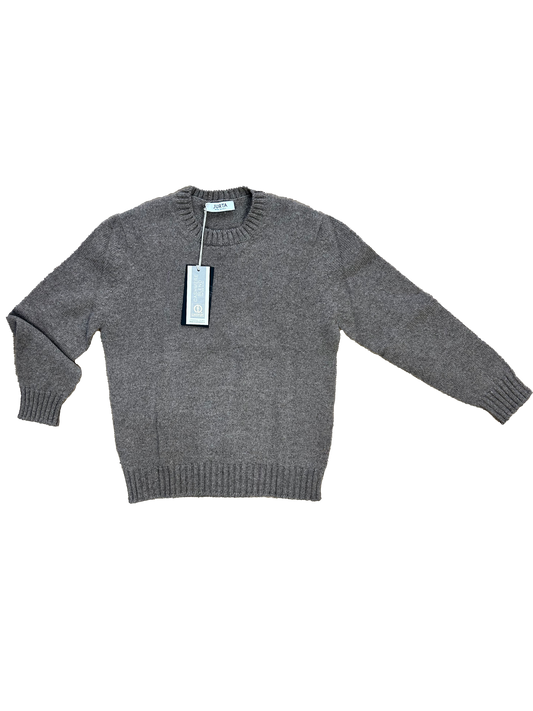 Maglioncino Jurta girocollo tortora lana merino e cachemire