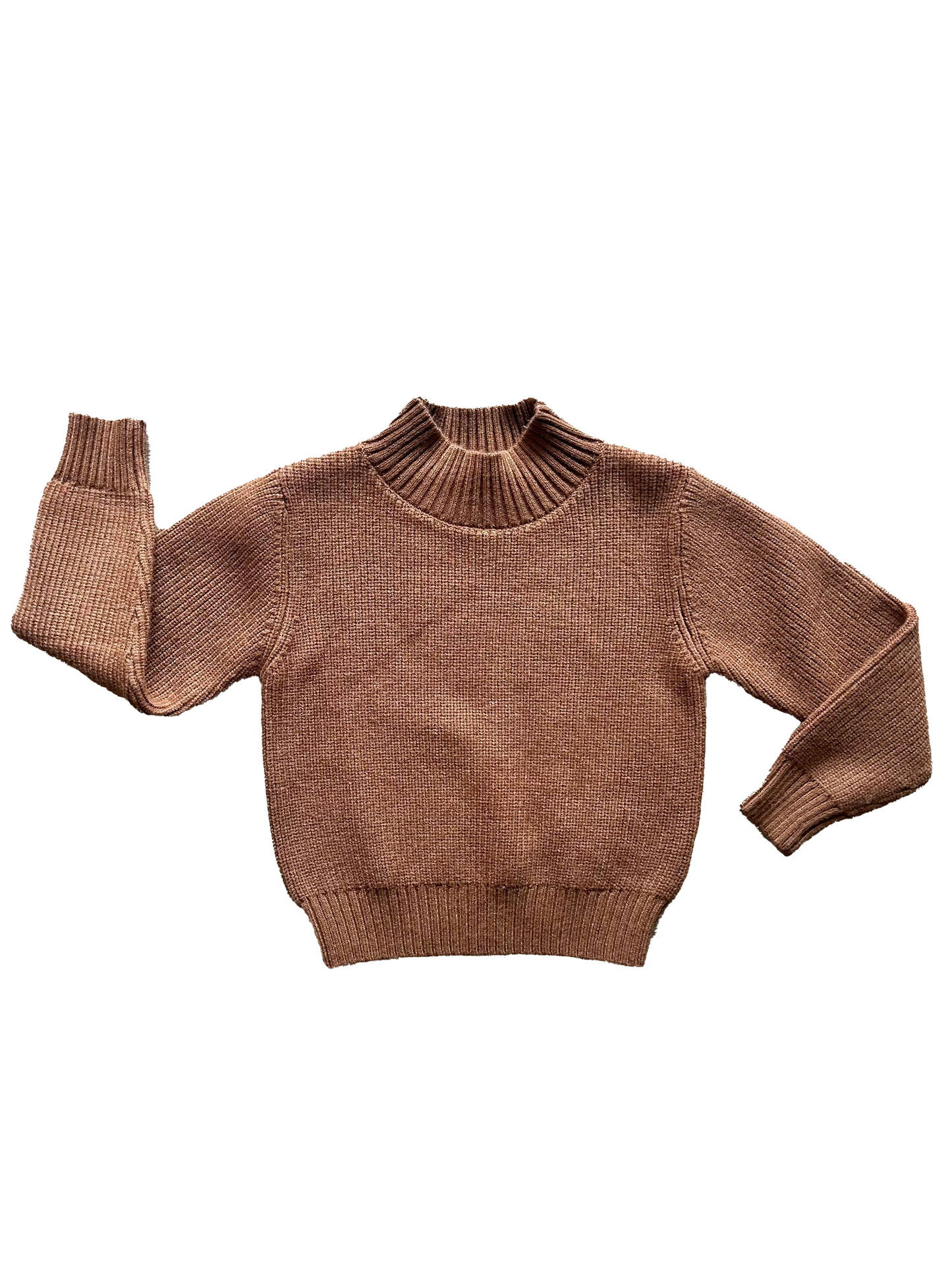 maglioncino da bimba color biscotto a treccia con mezzo collo