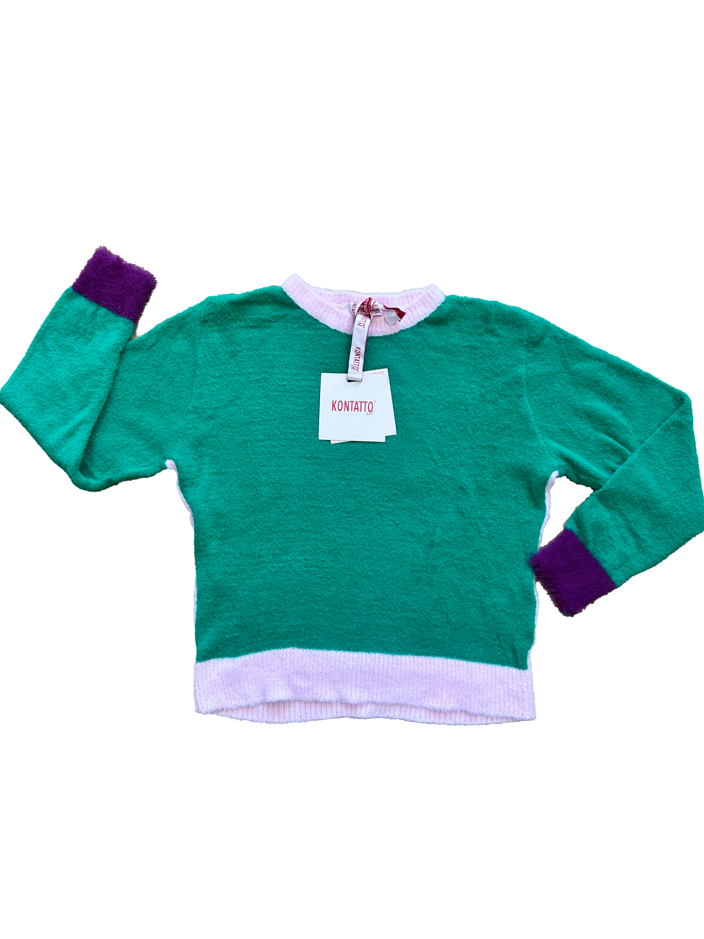 Maglioncino tricolore effetto peluche