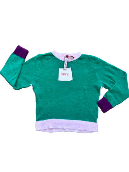 Maglioncino tricolore effetto peluche