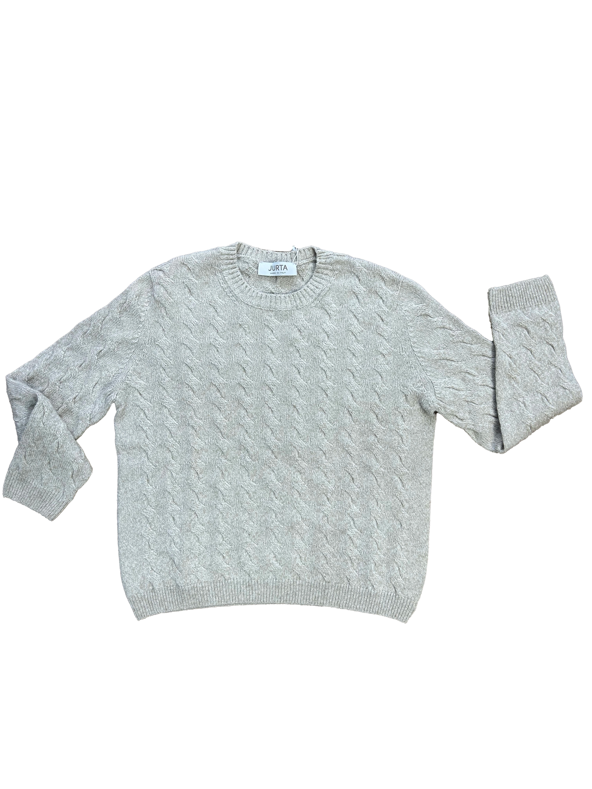 maglioncino jurta beige con trecce per bambina