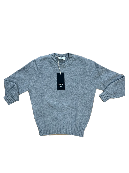 maglione girocollo grigio in lana per bambino 