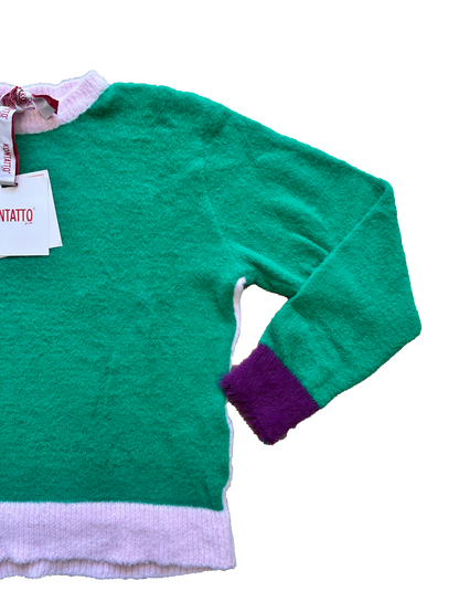 Maglioncino tricolore effetto peluche