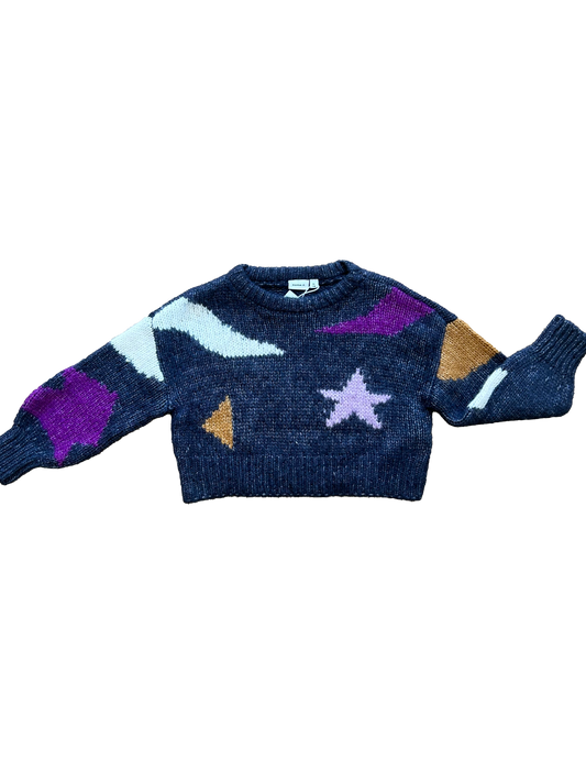 Maglioncino crop fantasia lavagna