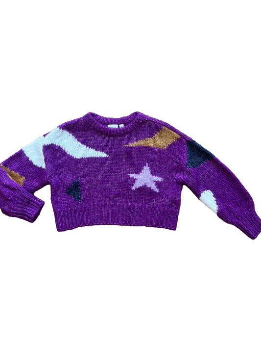 Maglioncino crop fantasia viola