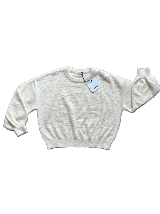 maglioncino panna effetto peluche per bambina e ragazza