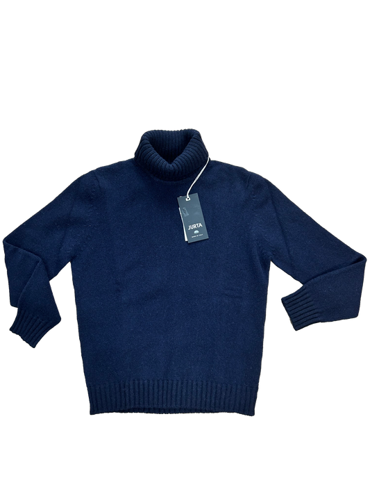 maglione blu navy in lana merino e cashmere per bambino