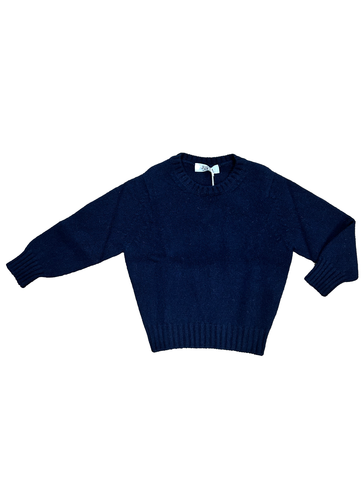 maglioncino blu girocollo per bambino in lana e cashmere 