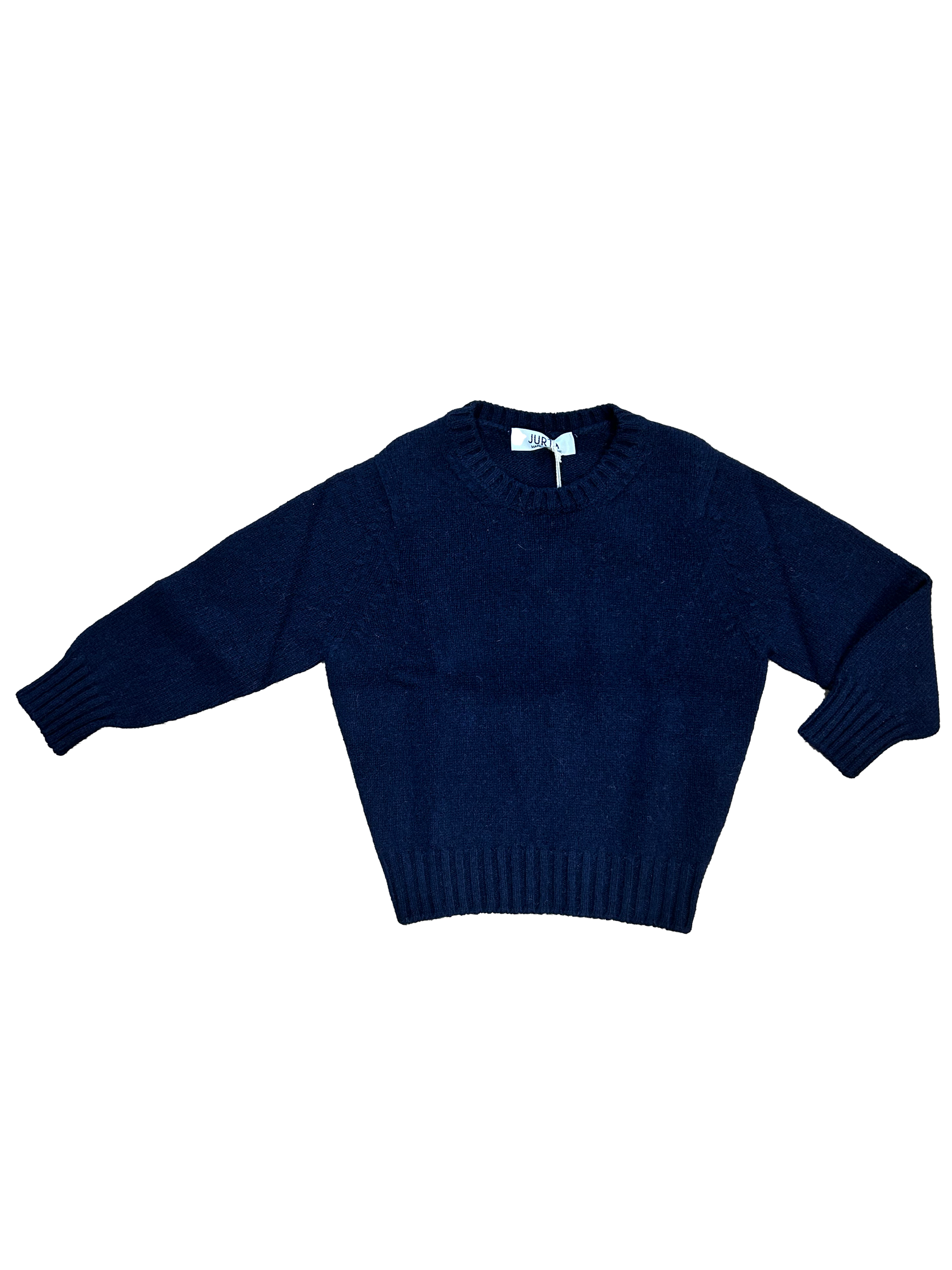 maglioncino blu girocollo per bambino in lana e cashmere 
