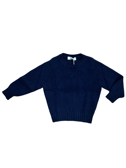 maglioncino blu girocollo per bambino in lana e cashmere 
