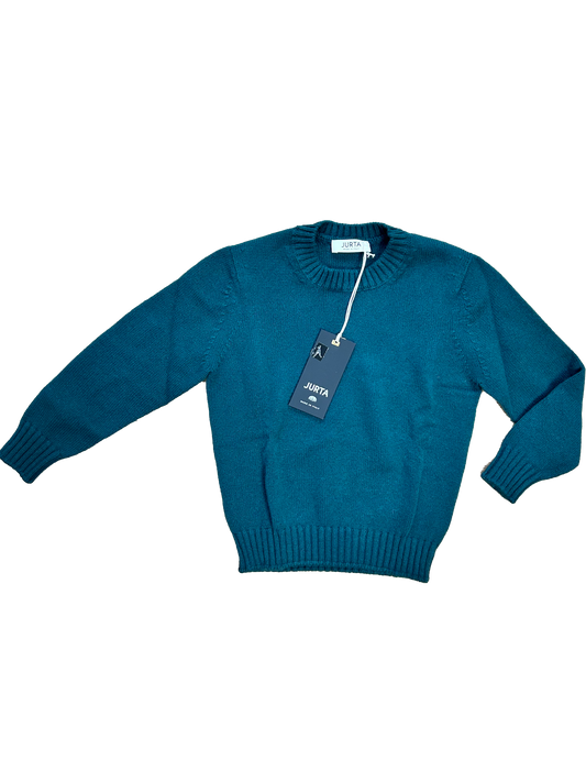 abbigliamento di qualità per bambini napoli shopping online maglione girocollo jurta in lana verde per bambino