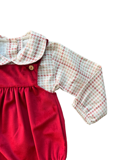 Pagliaccetto in velluto e camicina