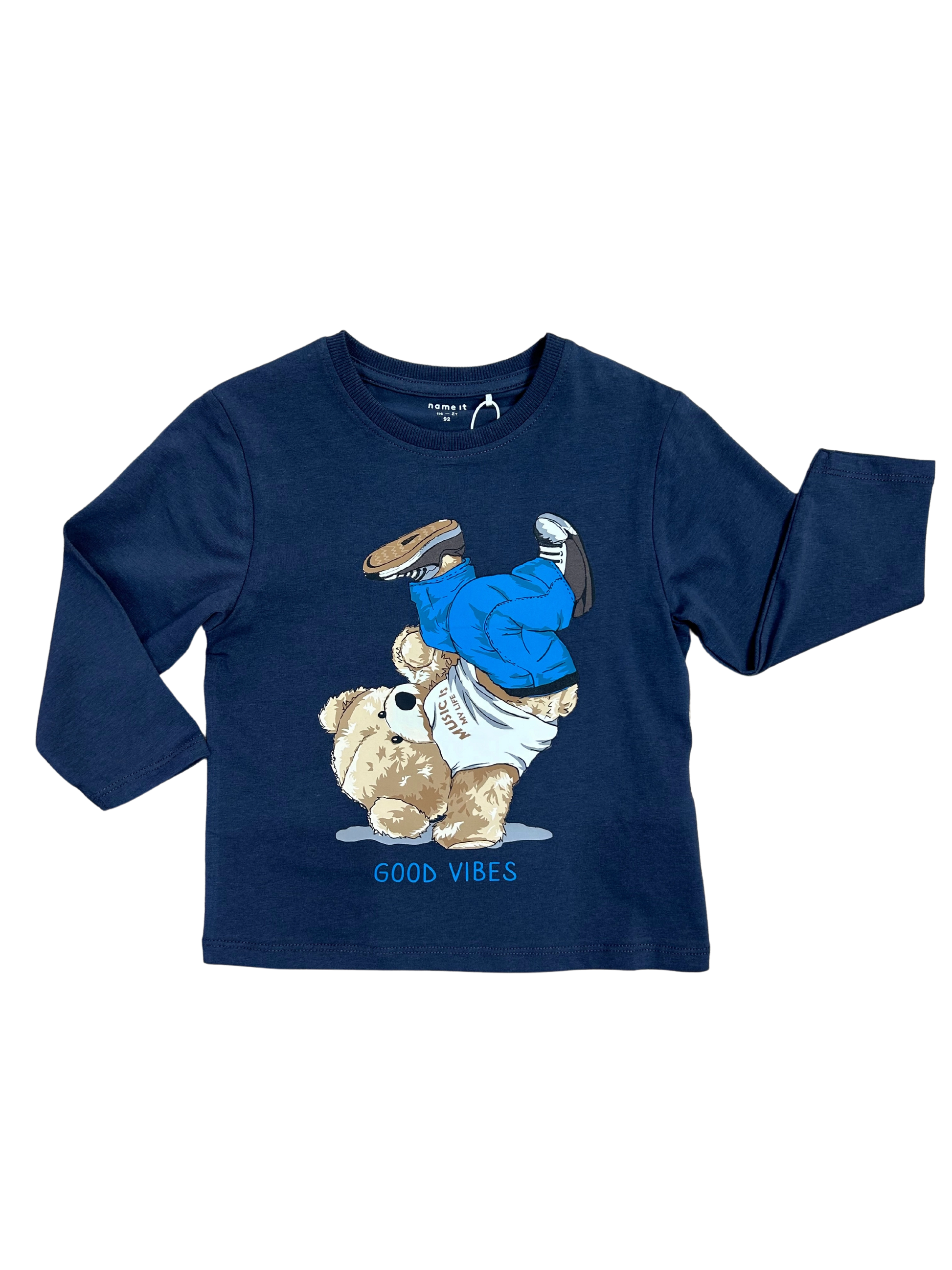 t-shirt nameit per bambini blu con orsetto 