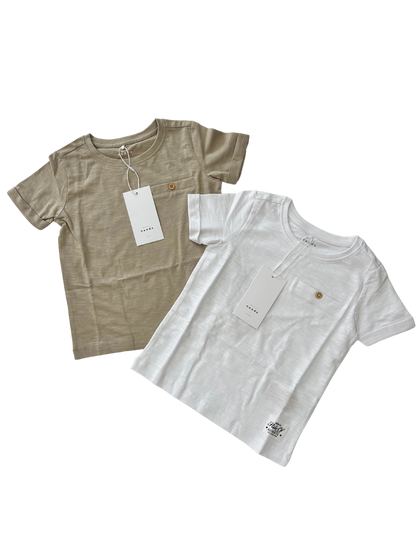 T-shirt name it basic bianca e beige per bambini e ragazzi