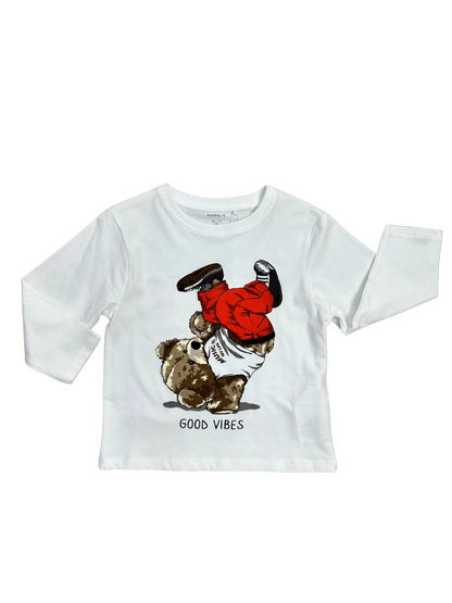 shirt nameit bianca con orsetto per bambini