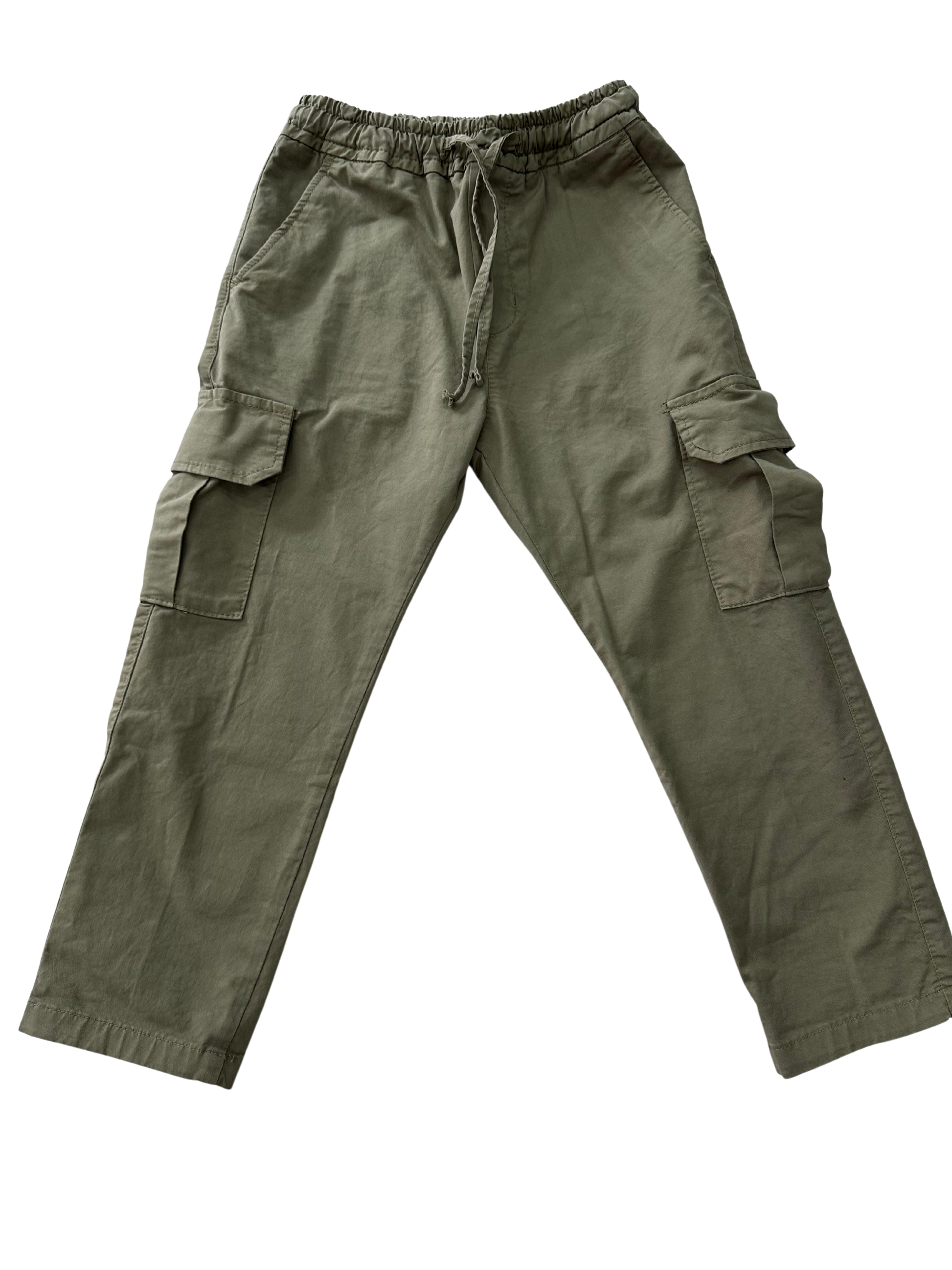 pantalaccio cargo klaiadì in cotone verde militare per bambini