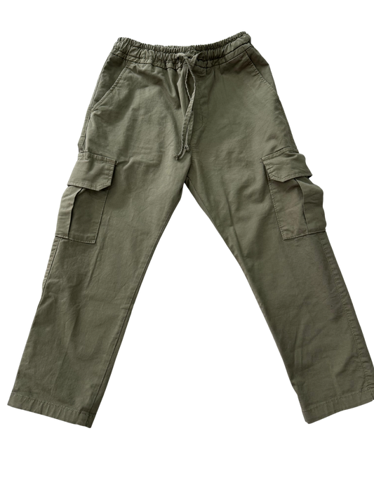 pantalaccio cargo klaiadì in cotone verde militare per bambini