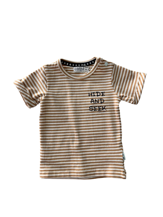 t-shirt dirkje per neonato a righe bianco e beige scontata