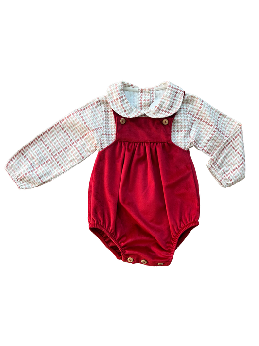 pagliaccetto natalizio rosso per neonato e neonata