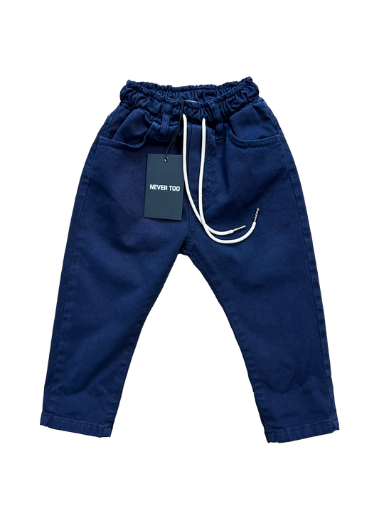 jeans con elastico in vita blu per neonati e bambini
