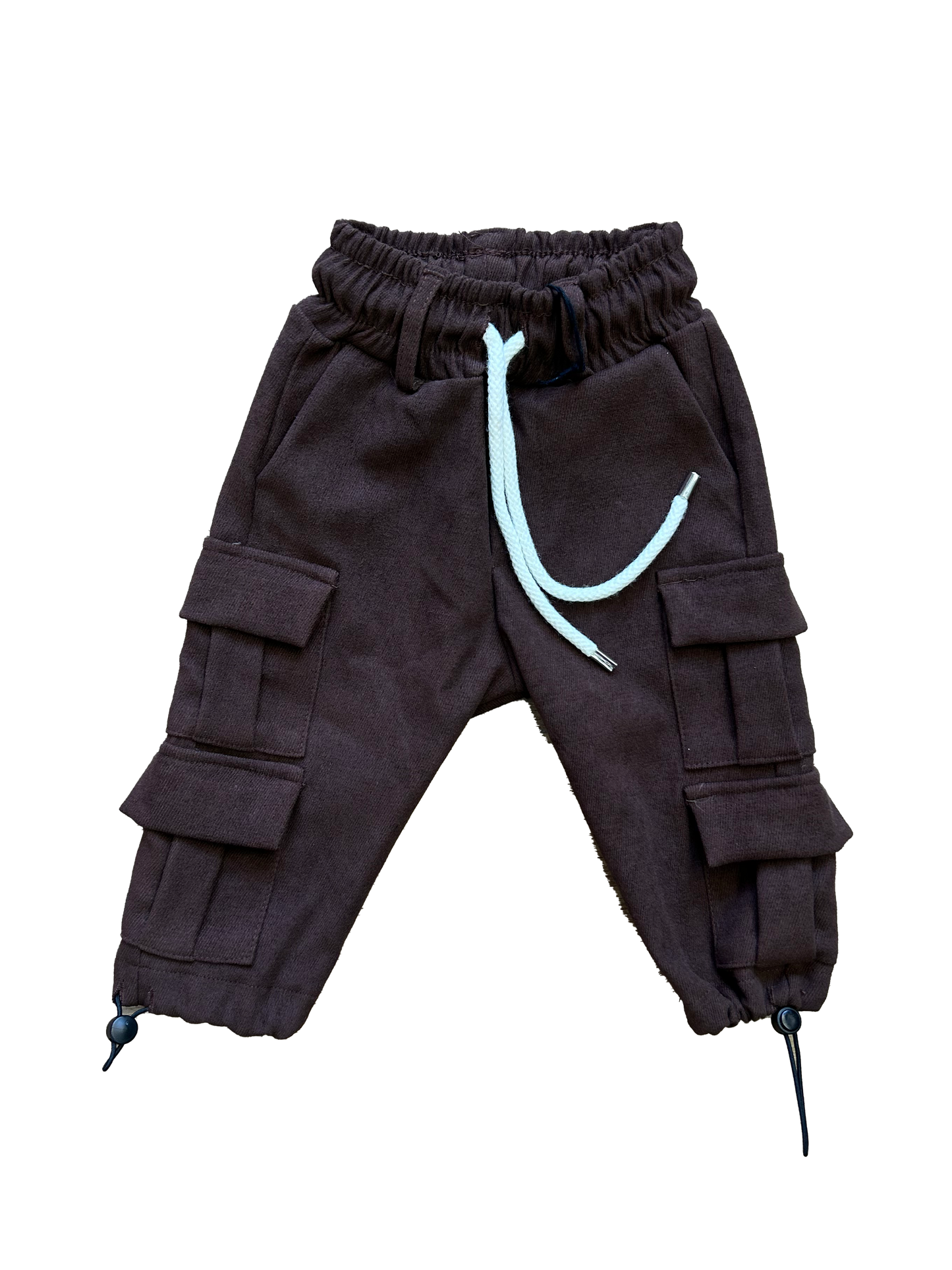 Pantalaccio cargo never too marrone per neonato e bambino