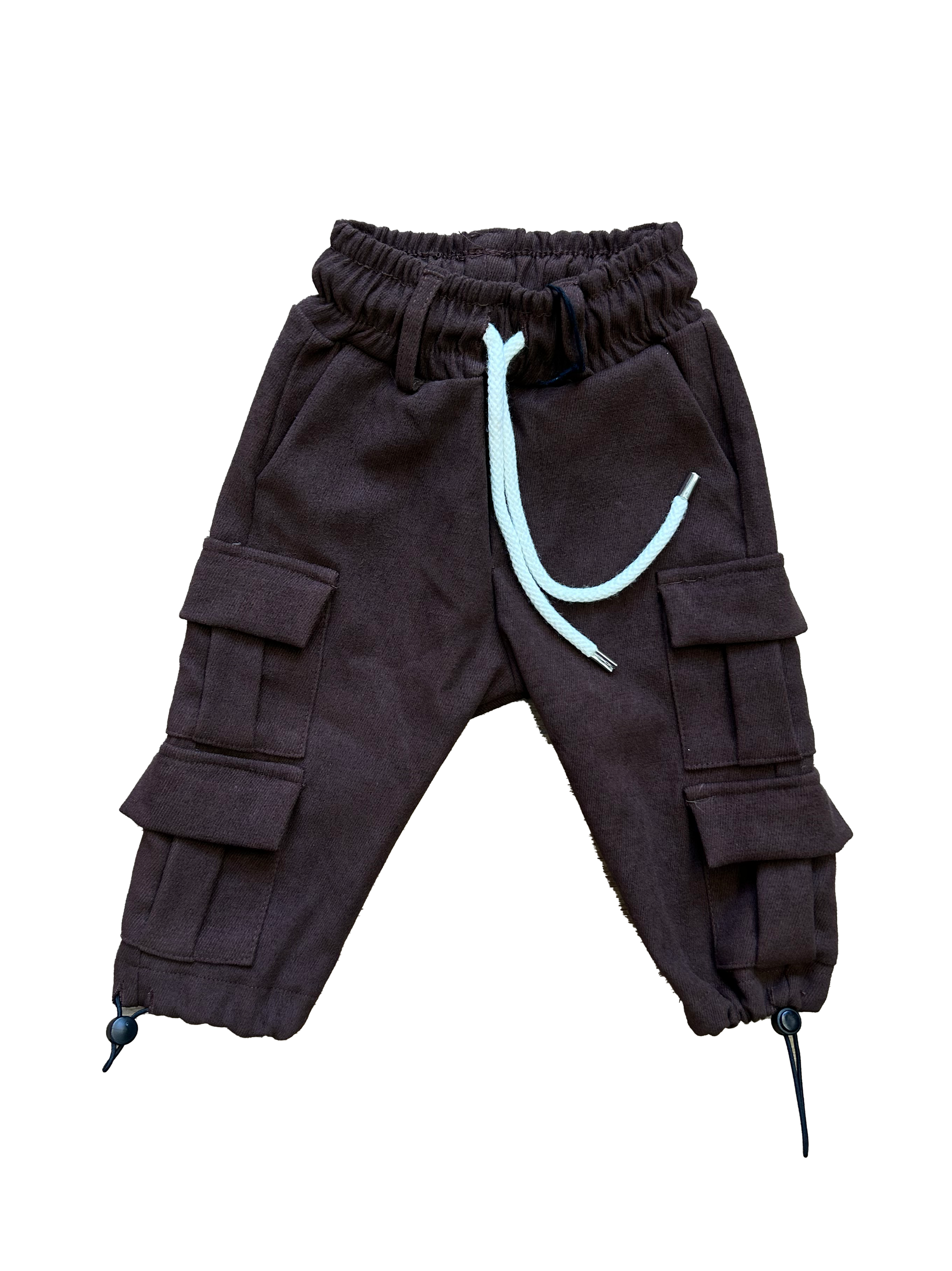 Pantalaccio cargo never too marrone per neonato e bambino