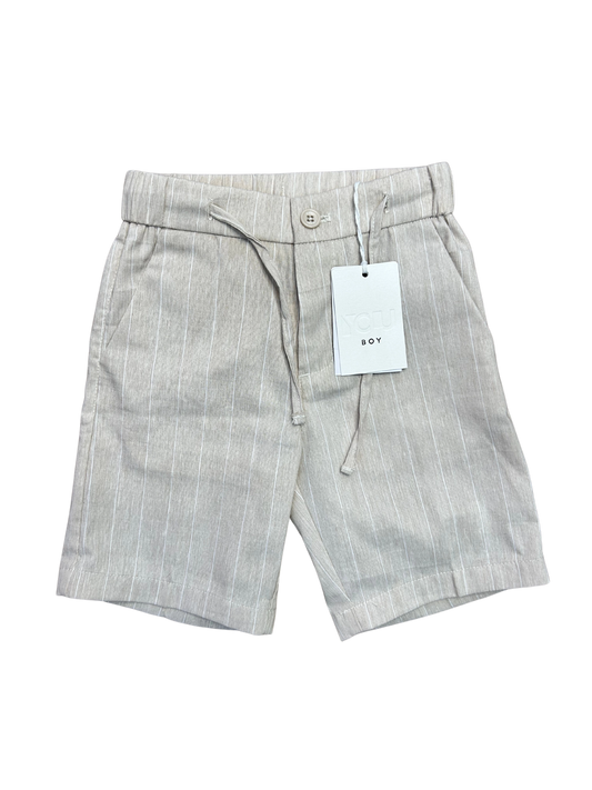 pantaloncino gessato beige per bambino e ragazzo