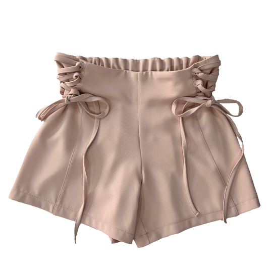 Pantaloncino stringato rosa cipria