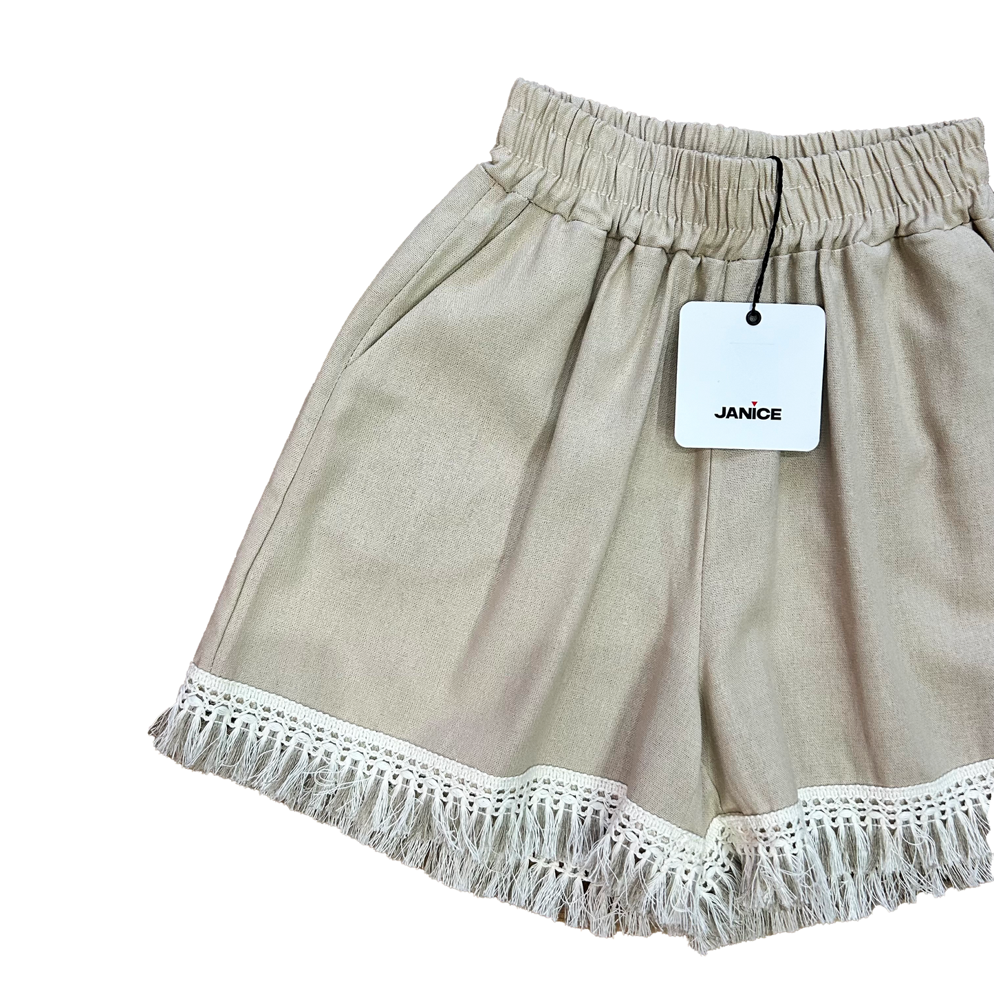 Bermuda misto lino con frange