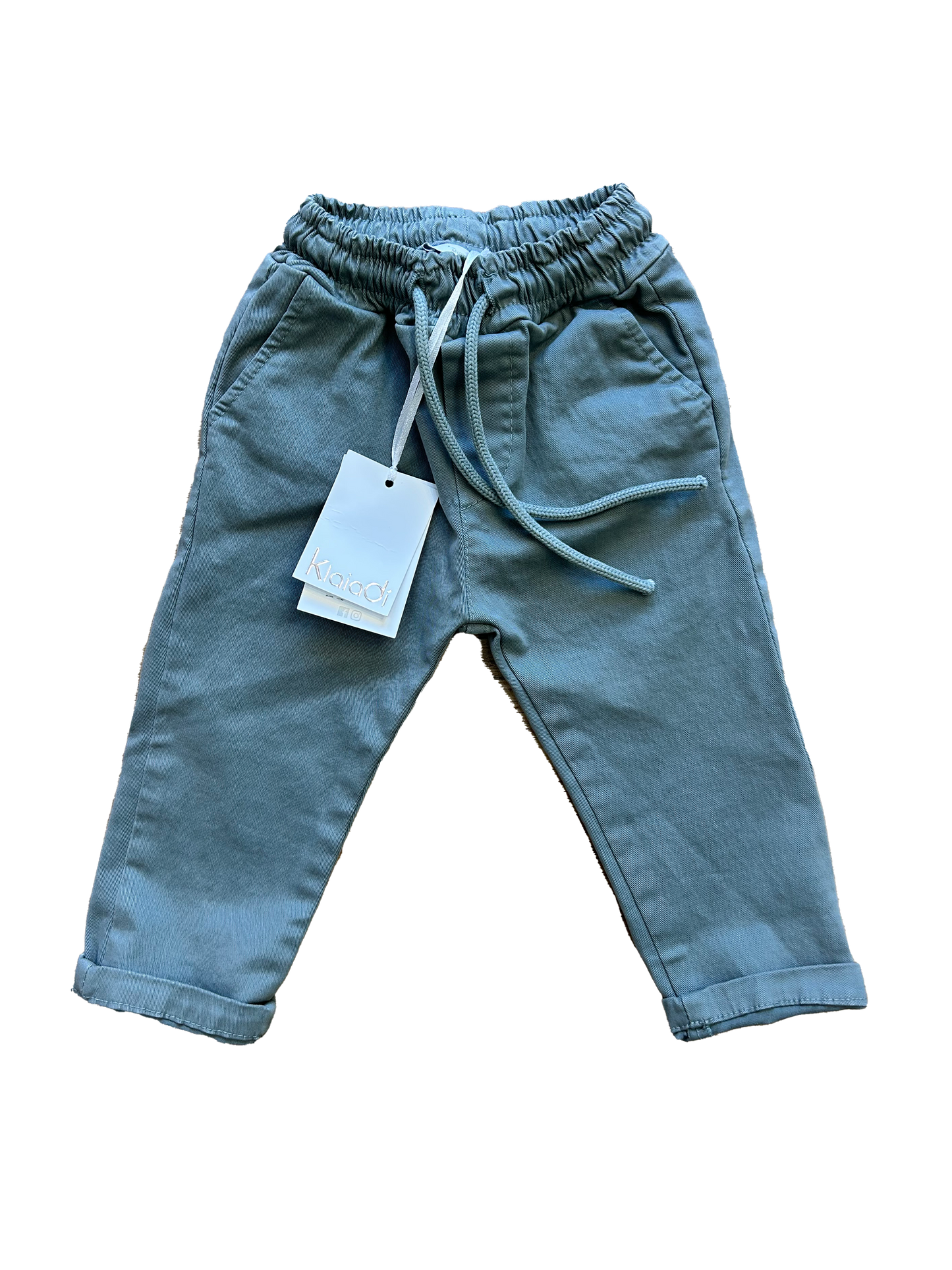 pantalone grigio fango classico sportivo per bambino con elastico in vita